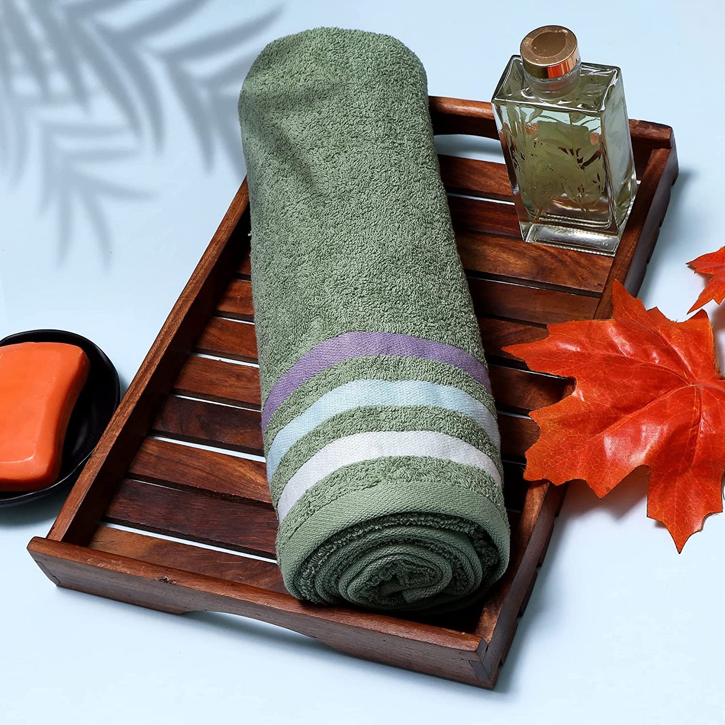 Bath Towel Set of 1, 100% Cotton Green