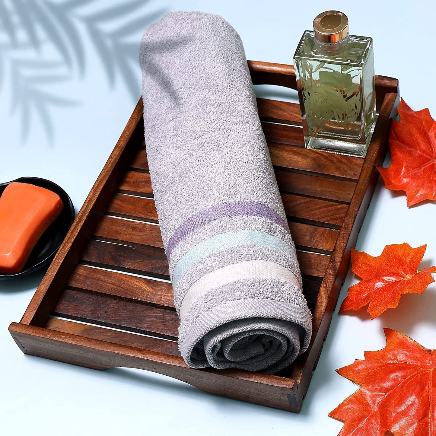 Bath Towel Set of 1, 100% Cotton Grey