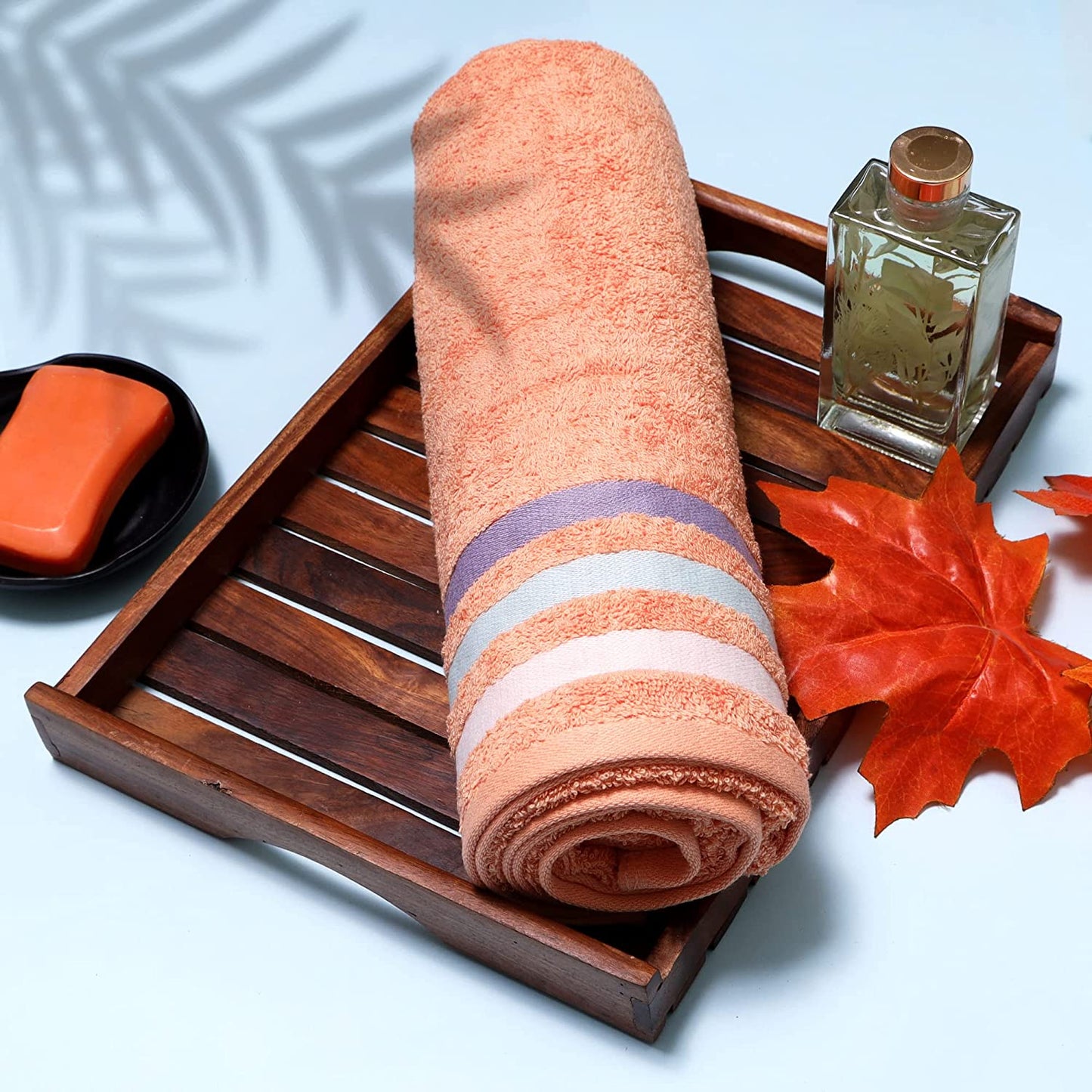 Bath Towel Set of 1, 100% Cotton Peach
