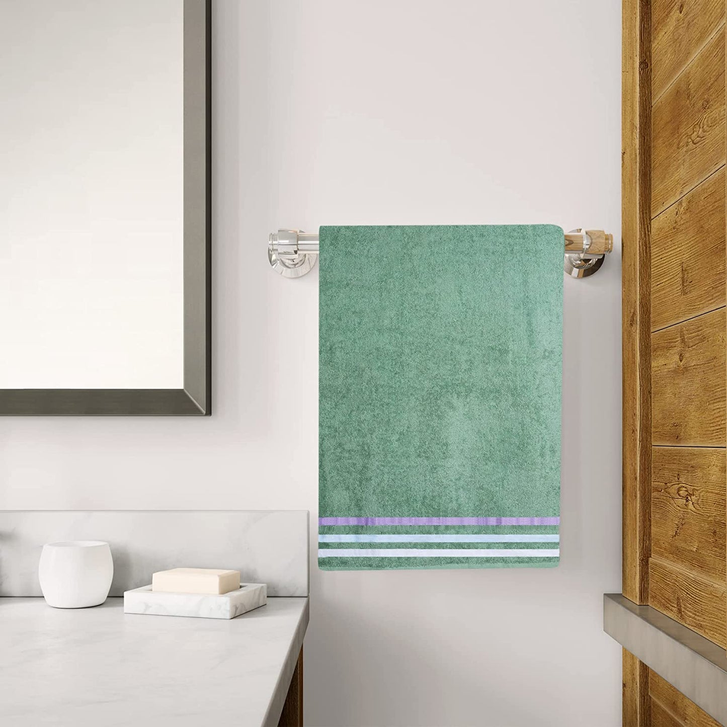Bath Towel Set of 1, 100% Cotton Green