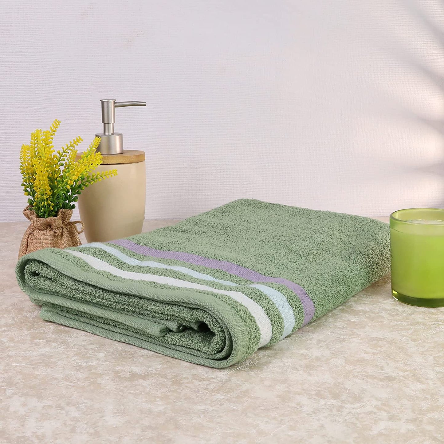 Bath Towel Set of 1, 100% Cotton Green