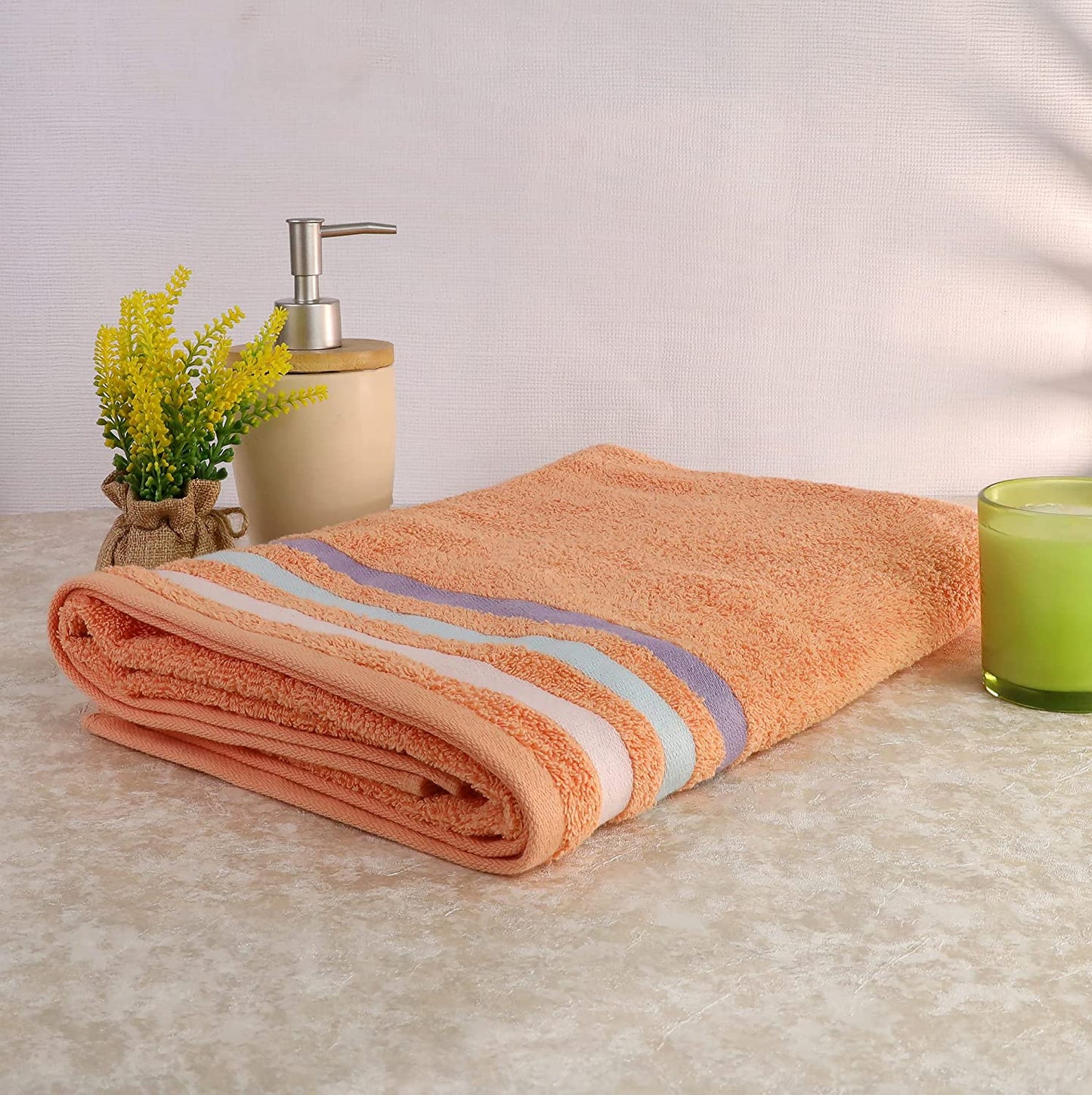 Bath Towel Set of 1, 100% Cotton Peach