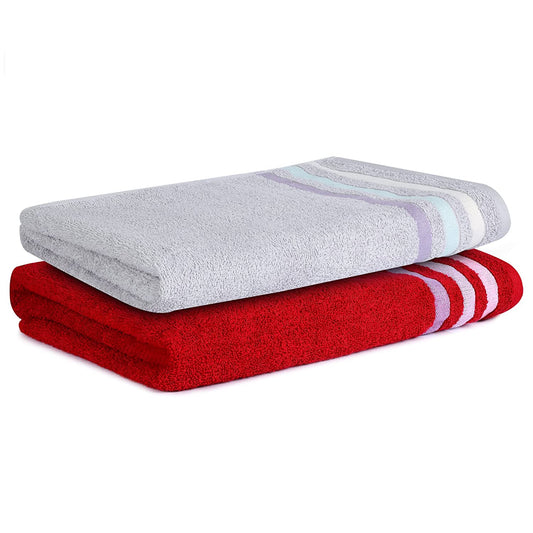 Bath Towel Set of 2, 100% Cotton Green Green - Cherryland