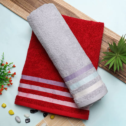 Bath Towel Set of 2, 100% Cotton Green Green - Cherryland