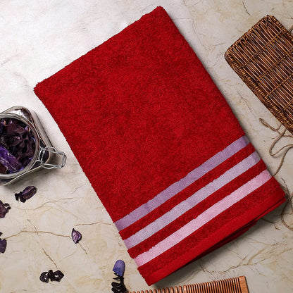 Bath Towel Set of 2, 100% Cotton Red - Cherryland