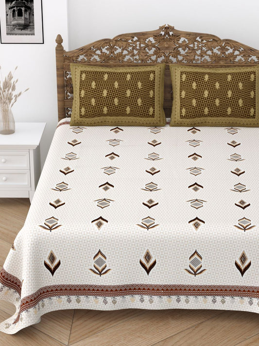 Royal Elegance Pure Cotton 100% Cotton Double Bed Bedsheets
